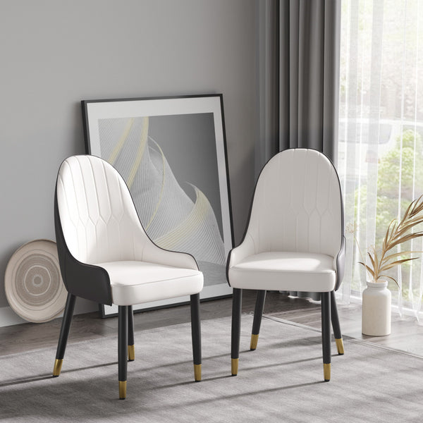 Modern Sponge-Filled Dining Chair, Solid Wood Metal Legs, Suitable For Restaurants, Living Rooms And Rooms (Set of 2)