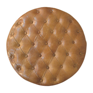 Buffalo - Round Ottoman With Castor Legs - Brown