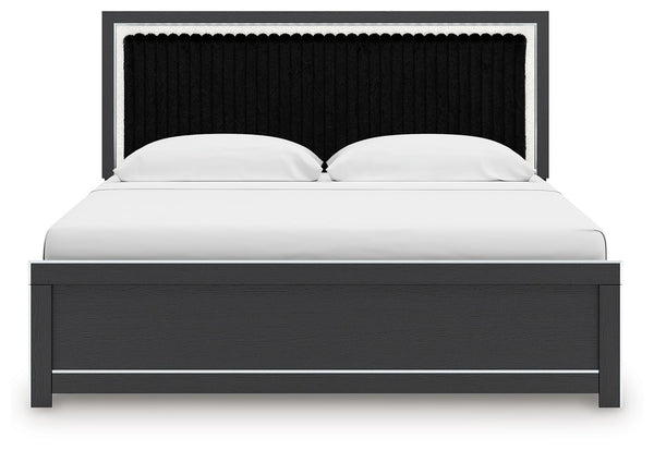 Zuraleus - Upholstered Panel Platform Bed With Roll Slats