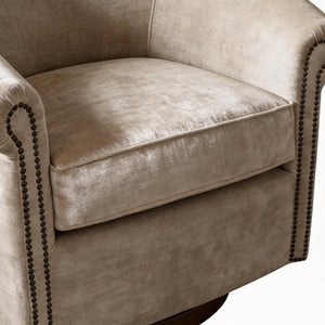 Barrel Swivel Accent Chair, 360 Degree Rotating For Living Room - Sand