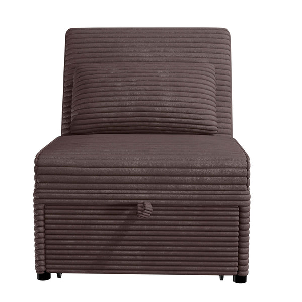 Sleeper Sofa Chair With Plush Cushion And Pull Out Bed Convertible Couch With Matching Pillow - Chocolate
