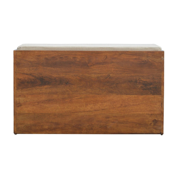 Pull Out Shoe Bench - Chestnut / Mud Linen