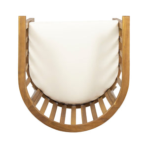 Outdoor Wooden Dining Chairs With Cushions (Set of 2)