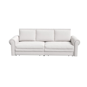 Pull Out Sofa Bed 3 In 1 Convertible Sleeper Sofa With Nailhead Trim & Rolled Arm, Multi Functional