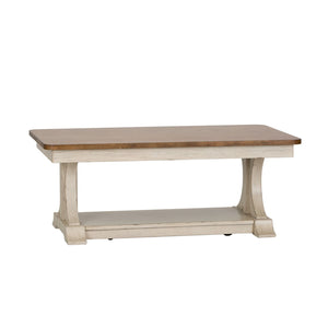 Farmhouse Reimagined - 3 Piece Table Set (1 Cocktail 2 End Tables) - Antique White / Chestnut Tops