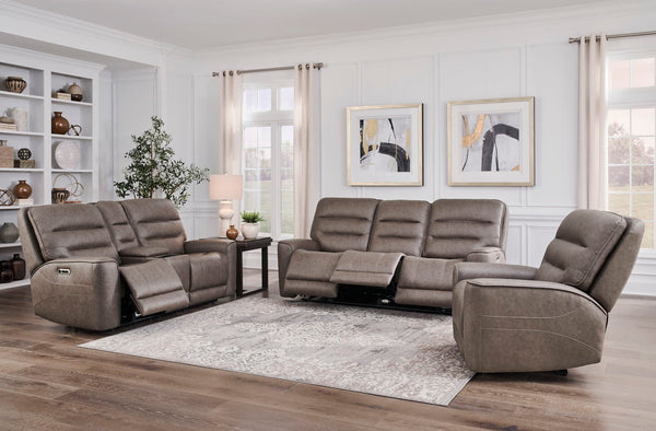 Lawson - Power Zero Gravity Tilt Console Loveseat P2 - Sydney Brunette