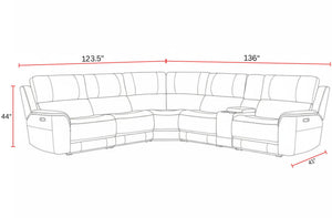 Easton - Power Reclining Sectional With Power Adjustable Headrests