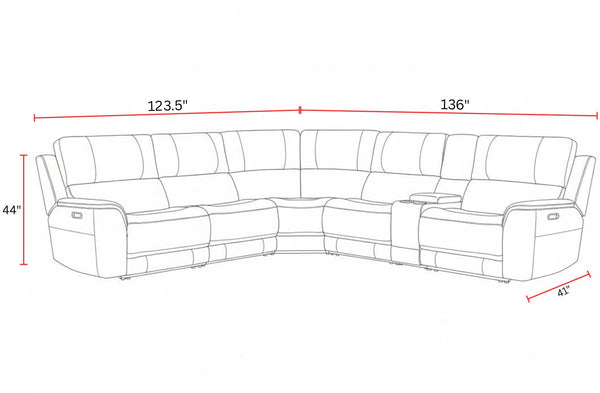 Easton - Power Reclining Sectional With Power Adjustable Headrests