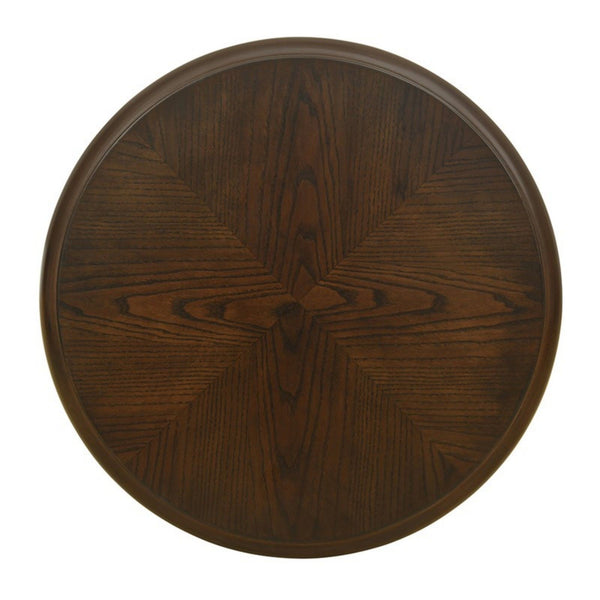 Philippe - Round End Table With Shelf - Brown