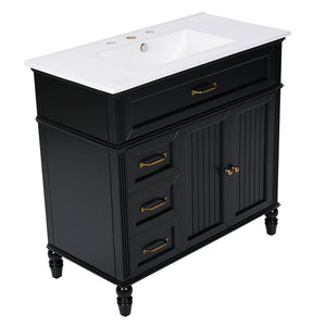 Bathroom Vanity With Sink, Freestanding Cabinet & Drawers