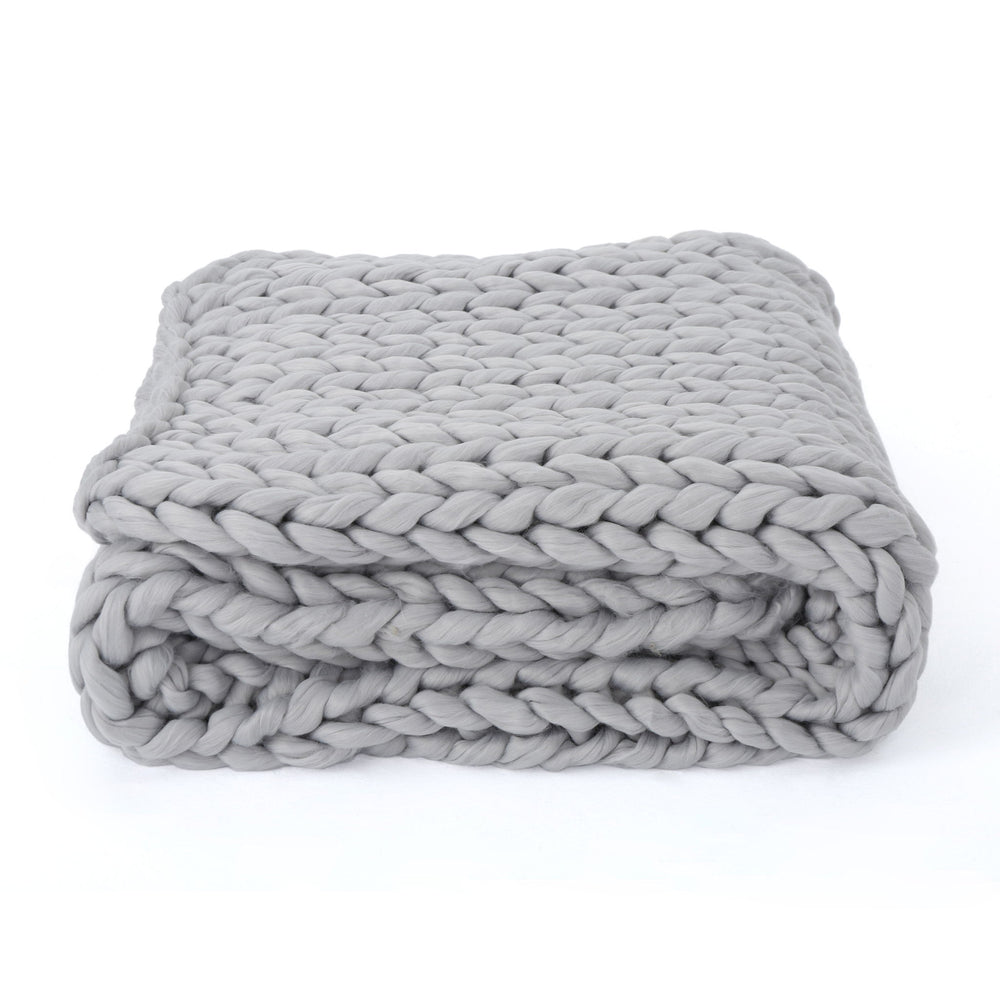 Cozy Knitted Acrylic Throw Blanket With Double Sided Design