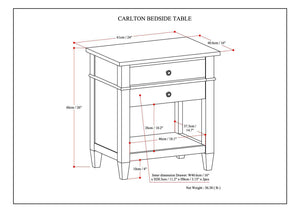Carlton - Bedside Table - Gray